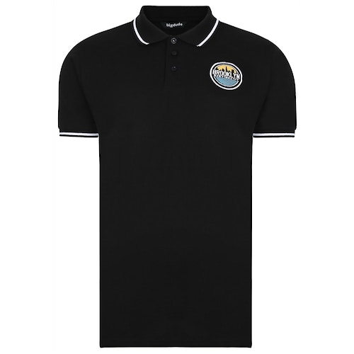 Bigdude Embroidered Badge Polo Shirt Black